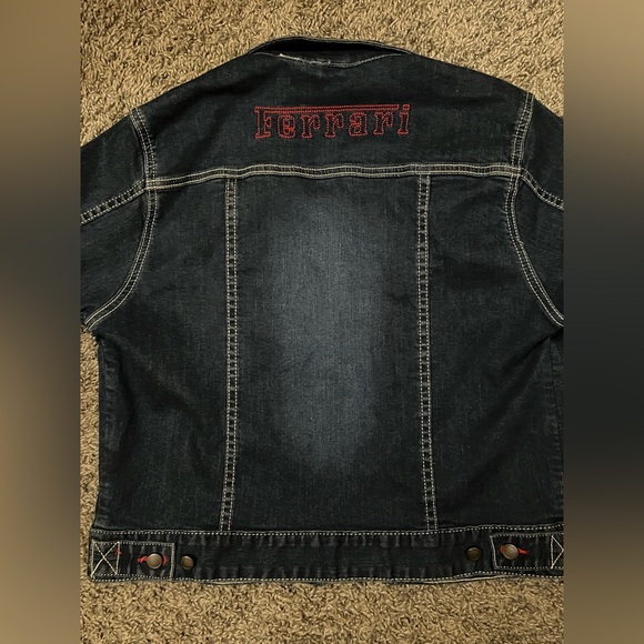 Vintage Ferrari Dark Denim Jacket with Red Accents - Picture 12 of 16
